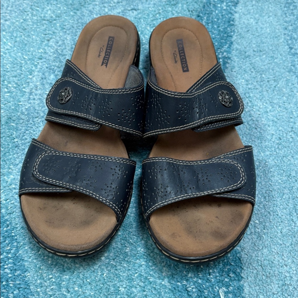 Clark’s Adjustable Slide Sndals, Sz 9.